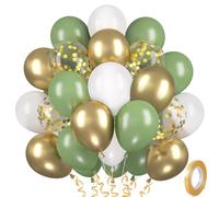 Globos Oro Metálico Verde, 30 Verde Salvia Oliva Retro, Globo de Helio Blanco Para Aniversario, Cumpleaños, Boda, Baby Shower, Decoración De Fiesta De Safari Tropical