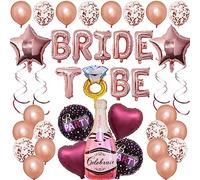 Globos oro rosa decorados para despedida de soltera, 1 pcs BRIDE TO BE letras, 20 piezas de globos de látex, 7 globos de aluminio de diferentes formas