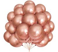 Globos Oro Rosa Metálicos, 30 Globos de Látex de 12 Pulgadas de OroRosa MetáLico Helio con Cinta para Mujeres Niños Fiesta de Cumpleaños Boda Decoración de Compromiso Baby Shower Despedida de Soltera