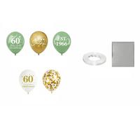 Globos para 50 cumpleaños, 30 unidades, color verde, dorado y blanco, decoración de cumpleaños de 1976 con cincuenta globos de confeti, decoración de cumpleaños de 50 años, decoración de fiesta para