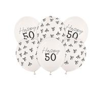 Globos para fiesta de cumpleaños número 50 - Paquete de 6 lazos Happy 50
