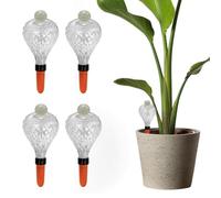 Globos para Riego de Plantas 4 Dispositivos de Vidrio para el Riego por | Inserto de Autorriego para Macetas Usos en Hogar Jardín Invernadero Balcón Patio Porche Terraza