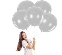 Globos Plata 18 Pulgadas,5 Globos de Helio Plata Mate,Globos de Látex Plata Balloons para Party Decoration,Cumpleaños,Revelación de Género,Despedida de Soltera,Bautizos Comunion Baby Shower