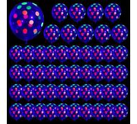 Globos que brillan en la oscuridad, globos de neón UV transparentes de 12 pulgadas con corazones, puntos, estrellas, resplandor, 50 unidades, fluorescentes, suministros de en la oscuridad