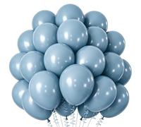 Globos Retro Azul, 100 Piezas Globos de Látex Azul, 10 Pulgadas Globo Cumpleaños Azules, Azules Guirnalda de globo para Cumpleaños Fiesta Baby Shower Bodas Bautizo Graduación Decoración Fiesta