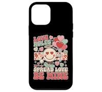 Globos Retro de corazón de San Valentín con Cara Feliz Lindo Be Mine Love Carcasa para iPhone 12 Mini