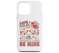 Globos Retro de corazón de San Valentín con Cara Feliz Lindo Be Mine Love Carcasa para iPhone 13 Pro MAX
