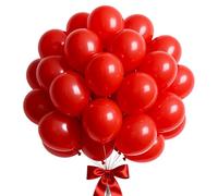 Globos Rojo, 100 Piezas Globos de Látex Rojo, 10 Pulgadas Globo Cumpleaños Rojos, Rojos Guirnalda de globo para Cumpleaños Fiesta Baby Shower Bodas Bautizo Graduación Decoración Fiesta