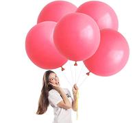 Globos Rojo 18 Pulgadas,5 Globos de Helio Rojo Macarrón,Globos de Látex Rojo Balloons para Party Decoration,Cumpleaños,Revelación de Género,Despedida de Soltera,Bautizos Comunion Baby Shower