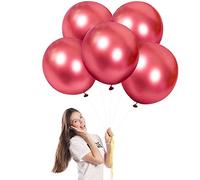 Globos Rojo 18 Pulgadas,5 Globos de Helio Rojo Metálico,Globos de Látex Rojo Balloons para Party Decoration,Cumpleaños,Revelación de Género,Despedida de Soltera,Bautizos Comunion Baby Shower