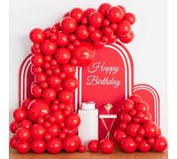 Globos rojos, 102 unidades, kit de guirnalda de arco de globos rojos de 5/10/12/18 pulgadas, globos de látex rojo mate, diferentes tamaños, paquete para cumpleaños, boda, día de San Valentín, Navidad,