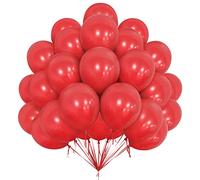 Globos Rojos, 50 de Fiesta de 12 Pulgadas Globos Rojos con Cinta de 10 m Para Guirnalda Globo Navidad Látex Mate Para Mujeres, Fiestas, Bodas, Aniversarios, Baby shower, Decoración