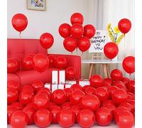 Globos Rojos, 50 Globos Látex de 5 Pulgadas Globos Rojo Mate Helio con Cinta para Niñas Mujeres Niño Decoración Fiesta de Cumpleaños Graduación Boda Navidad Año Nuevo Carnaval Aniversario San Valentín