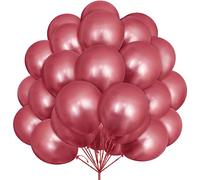 Globos Rosa Metálicos, 30 Globos de Látex de 12 Pulgadas de Rosa MetáLico Helio con Cinta para Mujeres Niños Fiesta de Cumpleaños Boda Decoración Festival Baby Shower Compromiso Despedida de Soltera