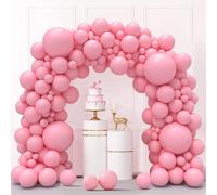 Globos Rosa Pastel, 130 piezas Guirnalda Globos Cumpleaños Rosa Macaron, 18 12 10 5 Pulgadas Kit Arco Globos para Cumpleaños Bodas Graduacion Aniversarios Comunion Baby Shower Fiesta Decoracion