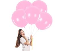 Globos Rosado 18 Pulgadas,5 Globos de Helio Rosado Mate,Globos de Látex Rosado Balloons para Party Decoration,Cumpleaños,Revelación de Género,Despedida de Soltera,Bautizos Comunion Baby Shower