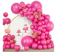 Globos Rosas, 120 piezas Guirnalda Globos Cumpleaños Rosa Oscuro, 18 12 10 5 Pulgadas Kit Arco de Globos para Cumpleaños Fiesta Baby Shower Bodas Bautizo Decoración