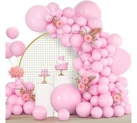 Globos Rosas, 120 piezas Guirnalda Globos Cumpleaños Rosa Pastel, 18 12 10 5 Pulgadas Kit Arco de Globos para Cumpleaños Fiesta Baby Shower Bodas Bautizo Decoración