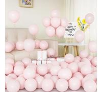 Globos Rosas, 50 Globos Látex 5 Pulgadas Globos Rosas Pastel Helio con Cinta para Niñas Mujeres Decoración Fiesta de Cumpleaños Baby Shower Bautizo Revelación de Género Boda Ducha Nupcial Decoración