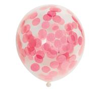 Globos roze confettiballonnen, witte ballonnen met roze confet (Importación USA)