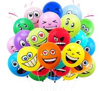 Globos Sonrisa, CIYIN 100 Pcs Globo Emoticono, Globos de Látex, Expresiones Faciales Decoracion con Globos Fiesta de Cumpleaños del Festival Decoración y Accesorio de Fiesta