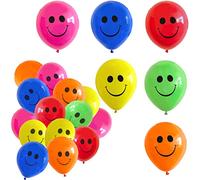 Globos Sonrisa, RosyFate 100 Pcs Globo Emoticono, Globos de Látex, Expresiones Faciales Decoracion con Globos Fiesta de Cumpleaños del Festival Decoración y Accesorio de Fiesta (A)