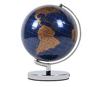 Globos Terráqueos 25 cm LED Mapa del mundo geográfico Decoración de escritorio Lámpara Para Sala de Estar Escritorio de Oficina.(Dark blue)