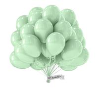 Globos Turquesa Orgánicos • 50 Piezas • Hecho en Europa • Ecológicos Premium • 100% Látex Natural • Biodegradable • Ø34 cm • Para Cumpleaños • Clima Neutro • Colores Menta