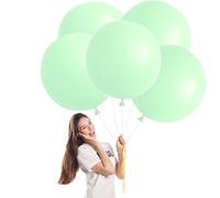 Globos Verde 18 Pulgadas,5 Globos de Helio Verde Macarrón,Globos de Látex Verde Balloons para Party Decoration,Cumpleaños,Revelación de Género,Despedida de Soltera,Bautizos Comunion Baby Shower