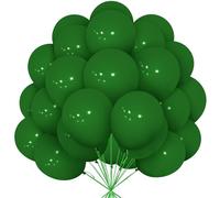 Globos Verde, 30 Globo Látex 12 Pulgadas de Globos Verde Oscuro Mate Helio con Cinta para Niñas Niños Fiesta de Cumpleaños Baby Shower Bodas Ducha de Novia Wild Safari Animal Jungle Party Decorations