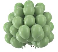 Globos Verde, 60 Piezas 12 Pulgadas Frijol Verde Globos de Látex, Retro Sage Verde Helio Globo de Fiesta Globo para Cumpleaños Guirnalda Baby Showers Boda Día de San Valentín Graduación Comunión