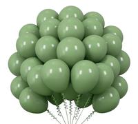 Globos Verde, 62 Piezas Globos de cumpleaños Verde Salvia Oliva Retro, Globo Látex Helio para Cumpleaños Niño Niña Baby Shower Bautizos Boda Dinosaurios Jungla Safari Decoración Fiesta, 12 Pulgadas