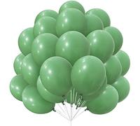 Globos Verde Frijol, 30 Globos Salvia Látex de 12 Pulgadas de Globos Oliva Helio con Cinta para Niñas Mujeres Decoración Fiesta de Cumpleaños Decoraciones de Cumpleaños Baby Shower Neutrales Boda