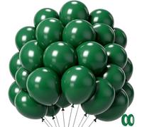 Globos Verde Oscuro 100 Piezas, Látex Globos 12'' Cumpleaños Graduación | no tóxico, de larga duración, con menos probabilidades de reventar, para baby shower carnaval boda graduación safari navidad