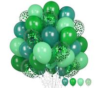 Globos Verde Verde Oscuro, Paquete de 60 Globos de Helio Verde Claro Lima, Globos de Látex de Confeti Verde para Selva Safari Dinosaurio Cumpleaños Boda Fiesta Baby Shower Celebración