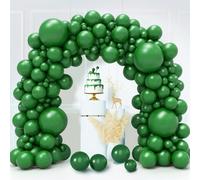 Globos Verdes, 130 piezas Guirnalda Globos Verde Oscuro, 18 12 10 5 Pulgadas Kit Arco Globos Verdes Cazador para Cumpleaños Bodas Graduacion Safari Comunion Baby Shower Fiesta Decoracion