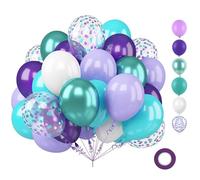 Globos Verdes Morado, 50 Piezas 12 Pulgadas Globos de Cumpleaños, Confeti Globo, para Fiestas Cumpleaños Bodas Baby Shower Despedida Soltera