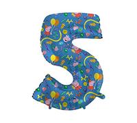 Globos XXL Peppa Pig - Número 5 - como decoración para cumpleaños y fiesta de niños | 90 cm | para aire y helio | Wutz George niños cumpleaños globos de papel de aluminio