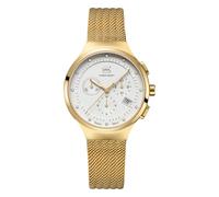 GLOCK Reloj de cuarzo para mujer | Reloj de pulsera con caja de acero e indicador de fecha | Reloj con manecillas e índices Swiss Super-LumiNova | GW-mujer, dorado, GW-17-1-18, Pulsera