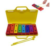 Glockenspiel - Diatónica infantil 8 notas, xilófono metálico colorido con palillos, instrumento de percusión educativa para aprendizaje musical, clase, jardín de niños, hogar y cumpleaños