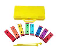 Glockenspiel Instrument - Metal Keys Percussion Toy, Tuned Xylophone Music Teaching Aid, Fun Musical Learning for Classroom School Home Playroom Travel Practice Birthday Gift, 5.12x1.57 inches
