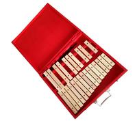 Glockenspiel Instrumento de percusión de madera Glockenspiel de 25 notas con superficie lisa con mazo y caja roja