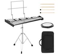 Glockenspiel - Kit de timbre de xilófono (32 notas con soporte, almohadilla)