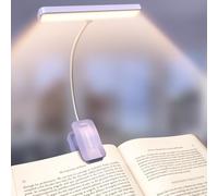 Glocusent 26 LED Luz de Lectura, Lámpara de Lectura USB-C Recargable de 360° Flexible con 5 Colores de Luz & 5 Brillos, Protección Ocular Lampara Libro con Modo Memoria para leer en la cama (Violeta)