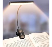 Glocusent 26 LED Luz de Lectura, Lámpara de Lectura USB-C Recargable de 360° Flexible con 5 Colores de Luz & 5 Brillos, Protección Ocular Lampara Libro con Modo Memoria para leer en la cama (Negro)