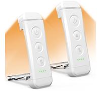 Glocusent 2x Luz Lectura Recargable USB, Lampara de Lectura LED con Pinzas, 3 Colores Ámbar & 5 Brillos Regulables, Compacta y de Larga Duración,Regalo para los Amantes del Libro