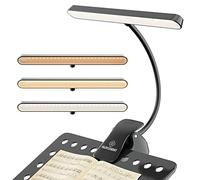 Glocusent 57 LED Lampara Partituras, Lampara Piano para el Cuidado de los Ojos, 3 Colores y 5 Brillo, Recargable por USB C, hasta 140 Hrs, Para el Piano, Partituras, Guitarra