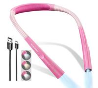 Glocusent LED Luz de Lectura Cuello, Luz para Leer Libros en la Cama,Temporizador de 30 min., 3 Colores & 3 Brillos Ajustables, Recargable & Larga Duración,Perfecta para Leer,Tejer, Hacer Reparaciones