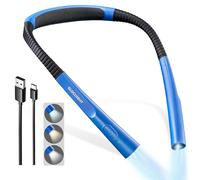 Glocusent LED Luz de Lectura Cuello, Luz para Leer Libros en la Cama,Temporizador de 30 min., 3 Colores & 3 Brillos Ajustables, Recargable & Larga Duración,Perfecta para Leer,Tejer, Hacer Reparaciones