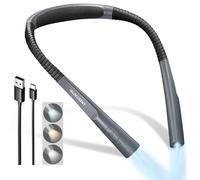 Glocusent LED Luz de Lectura Recargable, Luz Lectura Libros Cama con 3 Colores & 3 Brillos Ajustables, 30 min. Temporizador, Recargable & Larga Duración, Perfecta para Leer, Tejer, Hacer Reparar